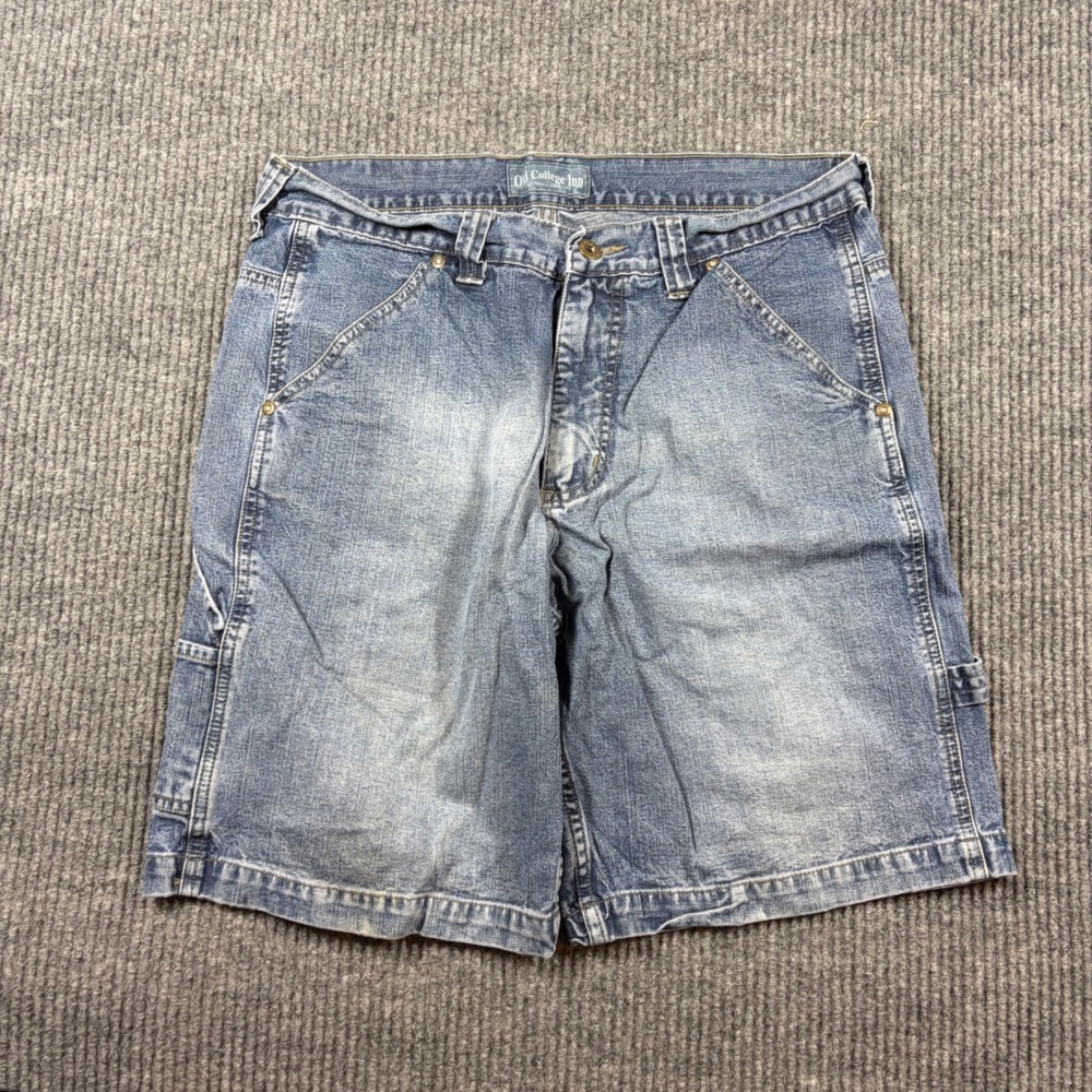 Vintage Old College Inn Shorts Men's 32 Denim‎ Carpenter Blue Faded Skater Y2K